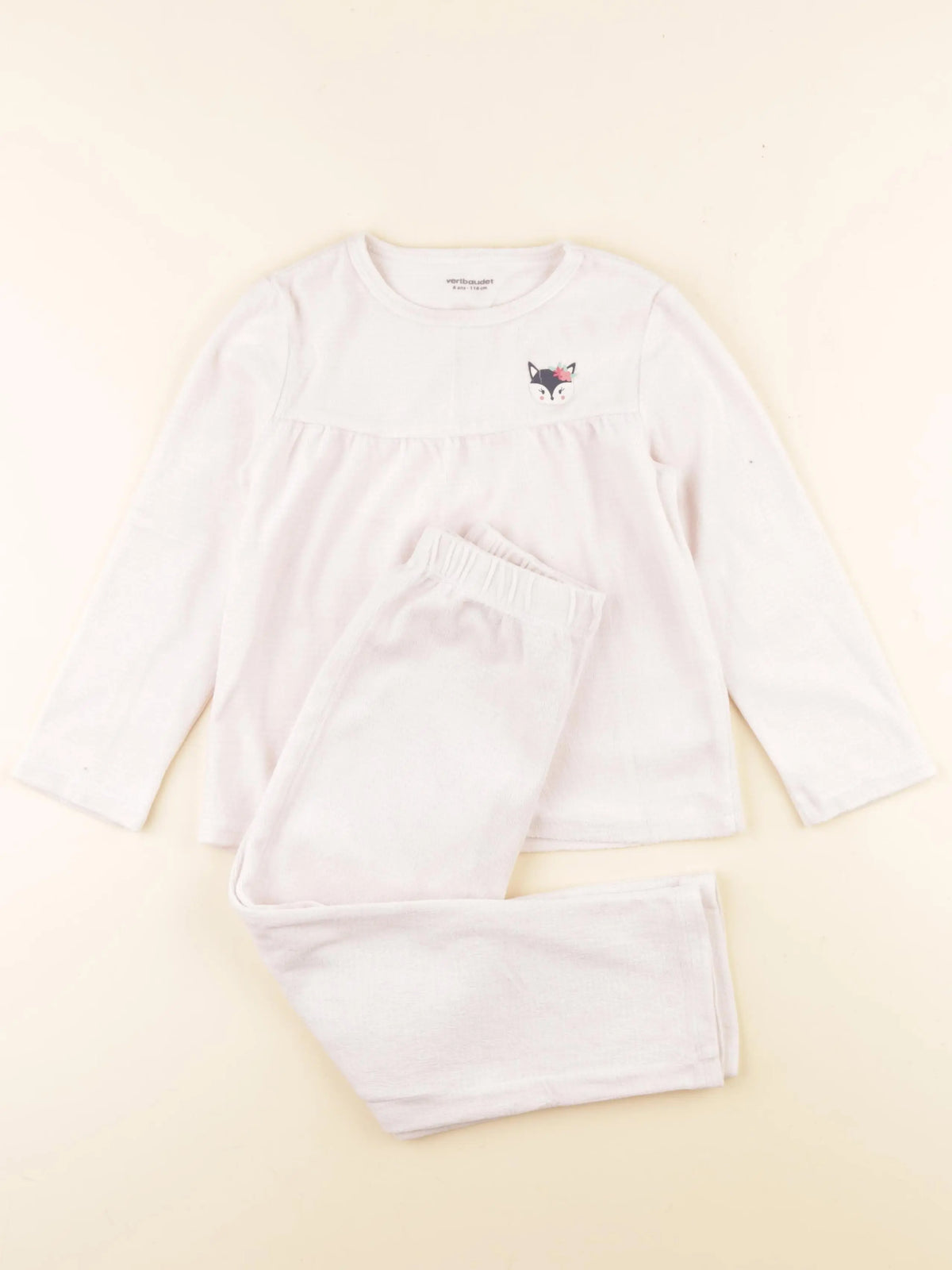 Vertbaudet - pyjama velours rose - 6 ans