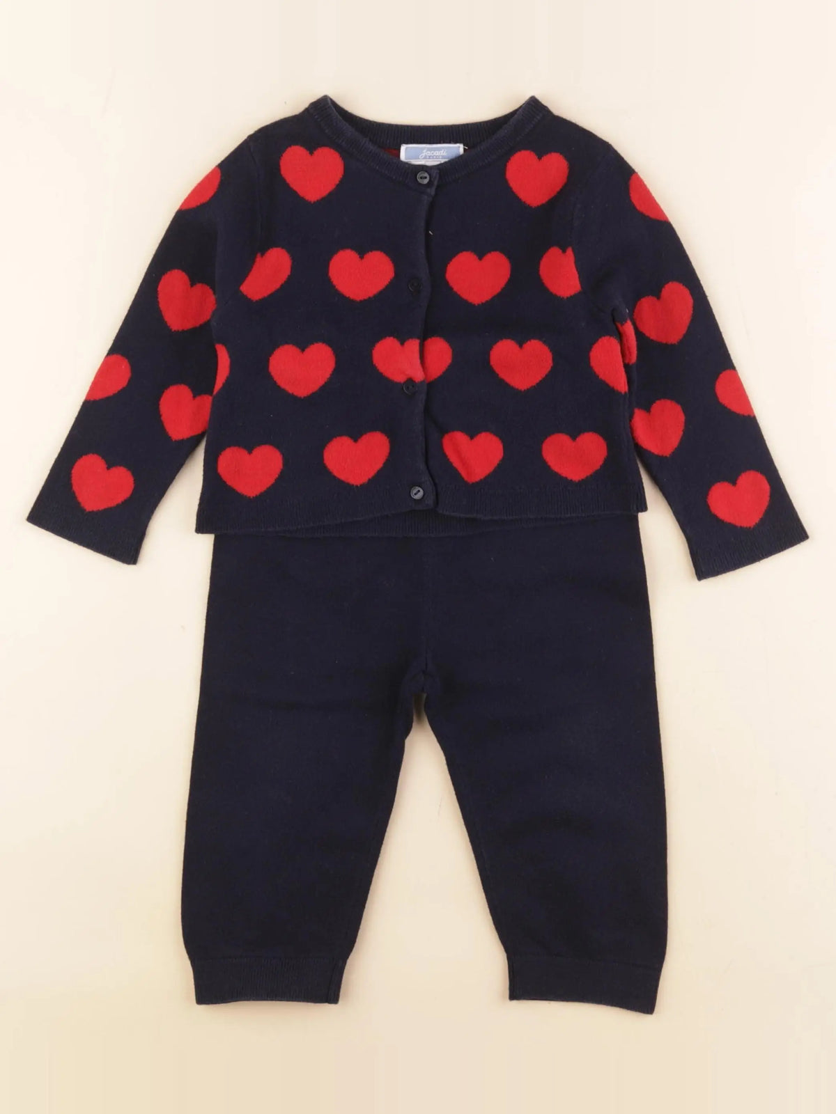 Jacadi - ensemble bleu, rouge - 18 mois