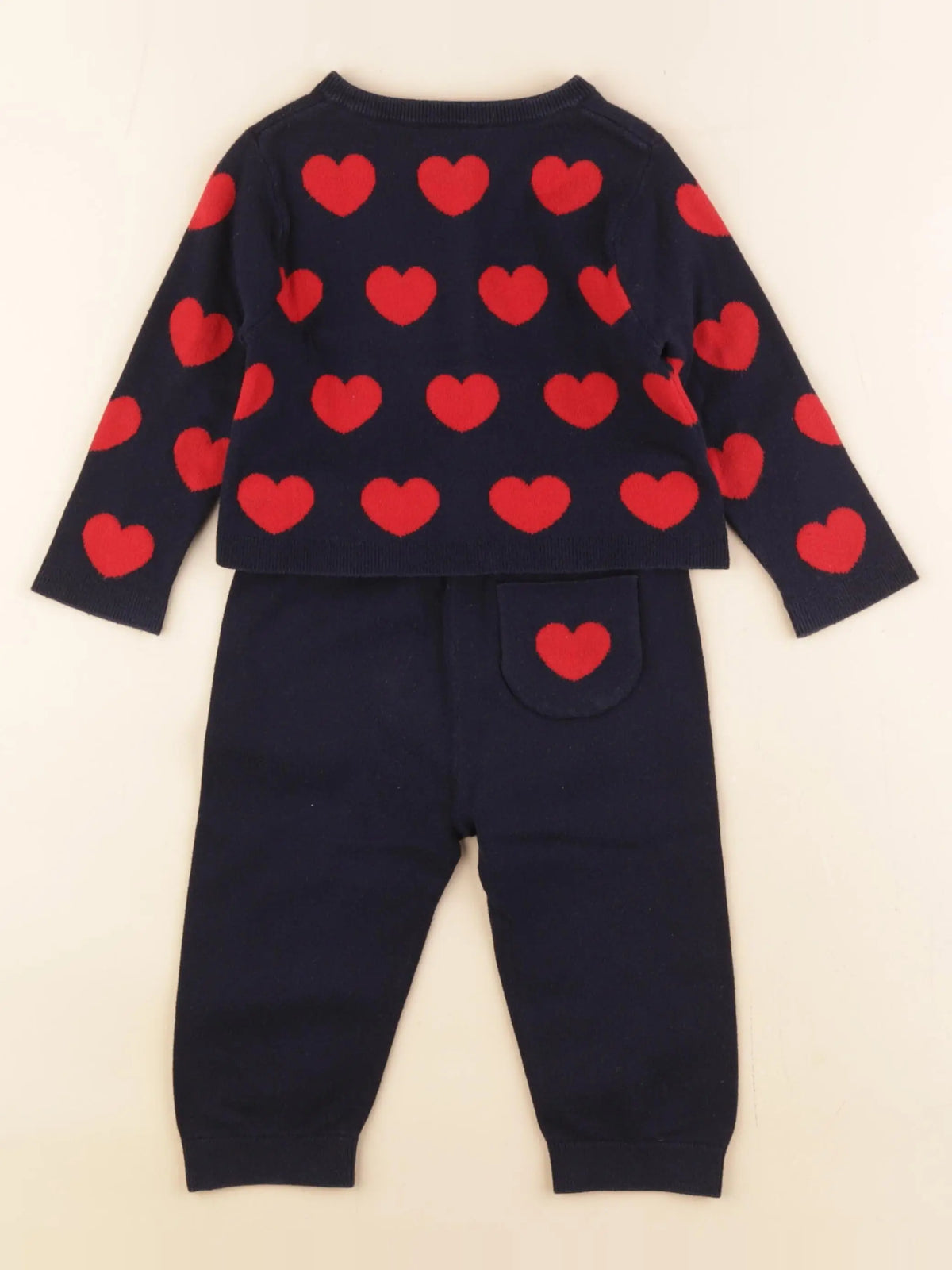 Jacadi - ensemble bleu, rouge - 18 mois