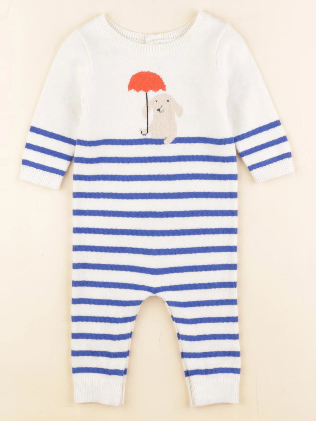 Jacadi - combinaison blanc, bleu - 6 mois