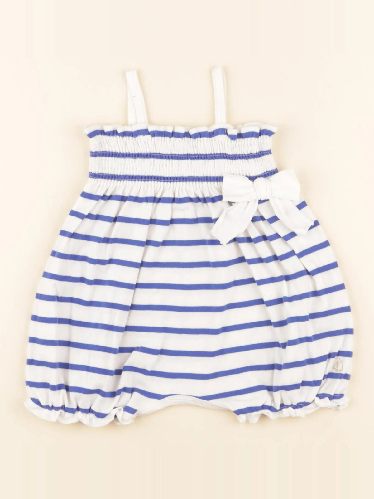 Petit Bateau - combinaison blanc, bleu - 12 mois