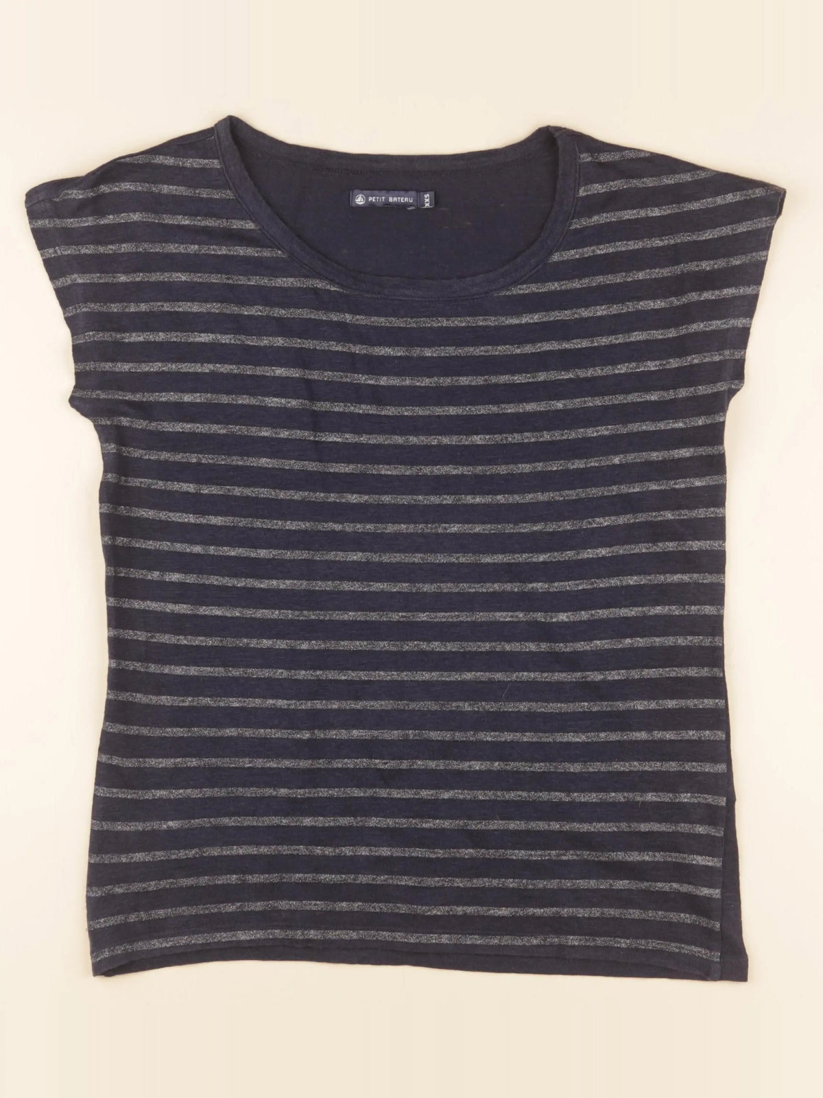 Petit Bateau - tee-shirt bleu, argent - 12 ans