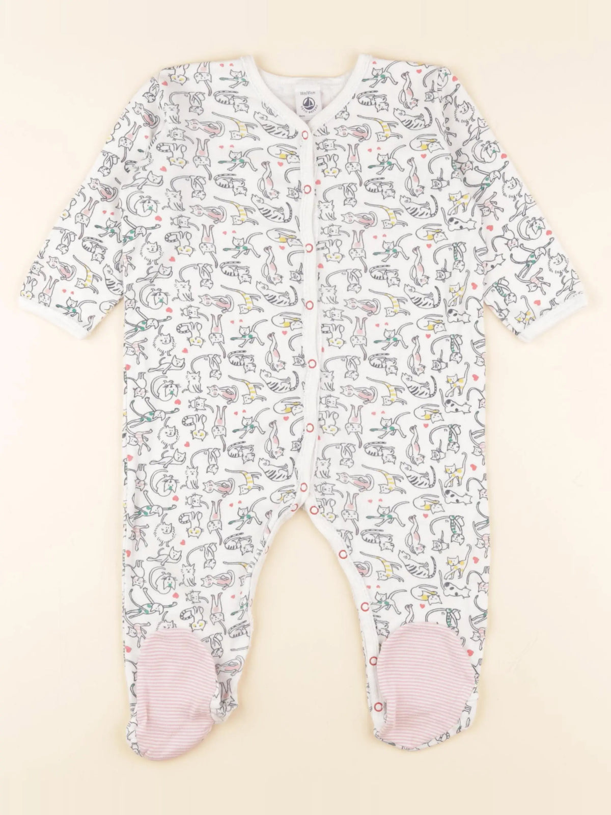 Petit Bateau - pyjama coton blanc - 18 mois