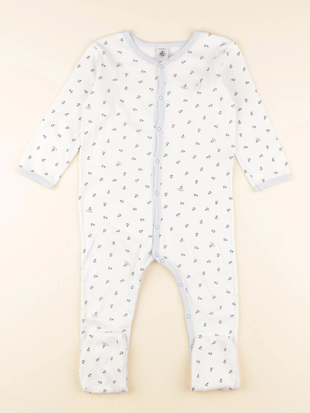 Petit Bateau - pyjama coton blanc - 24 mois