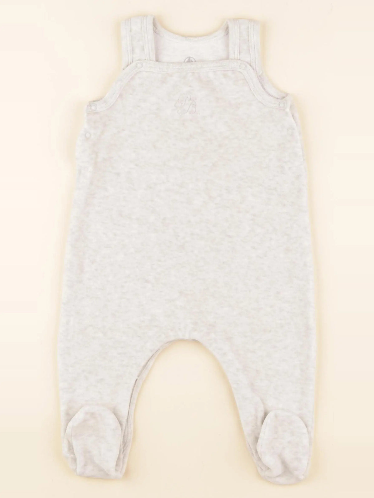 Petit Bateau - pyjama velours gris - 6 mois