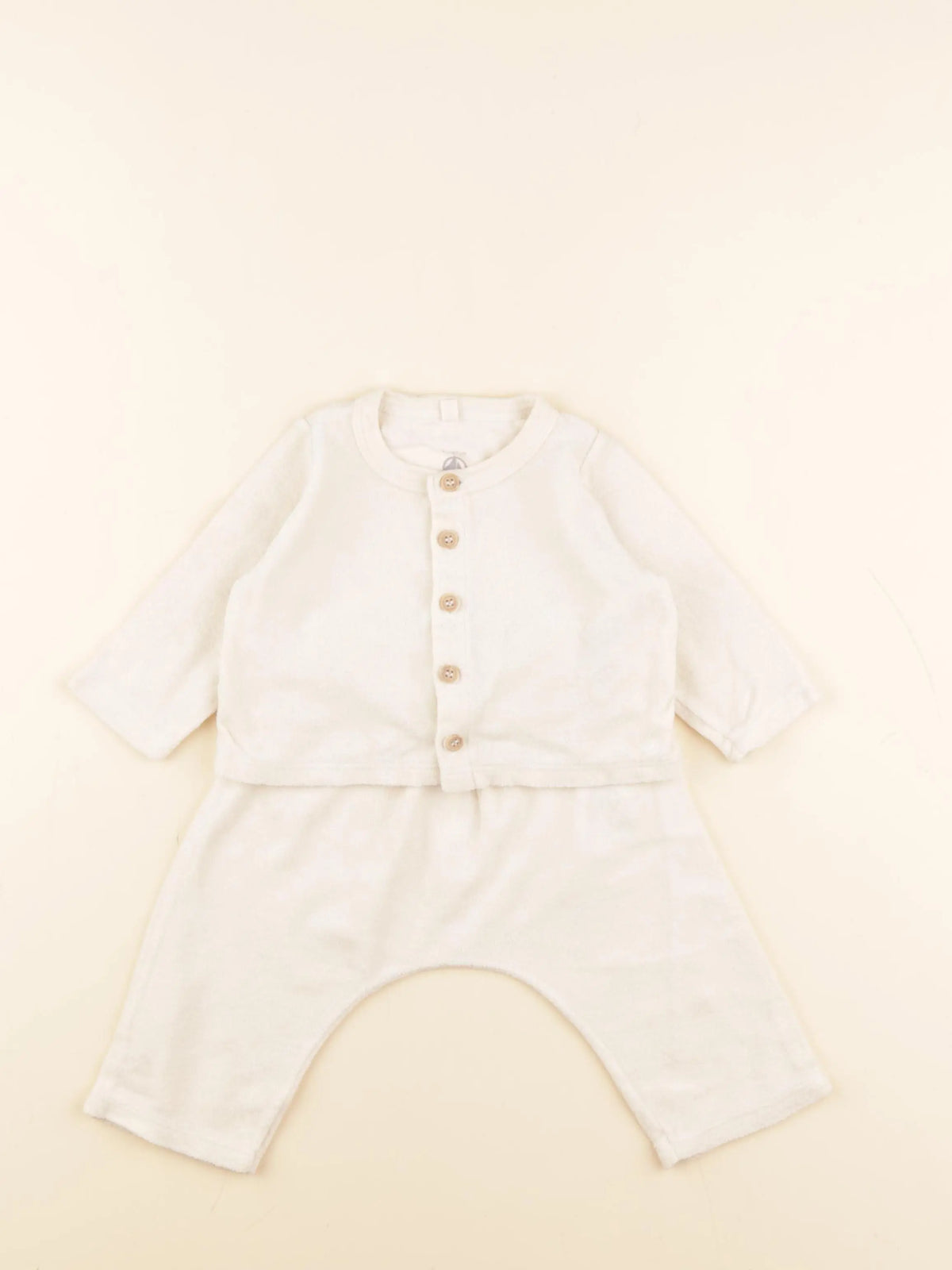 Petit Bateau - ensemble beige - 6 mois
