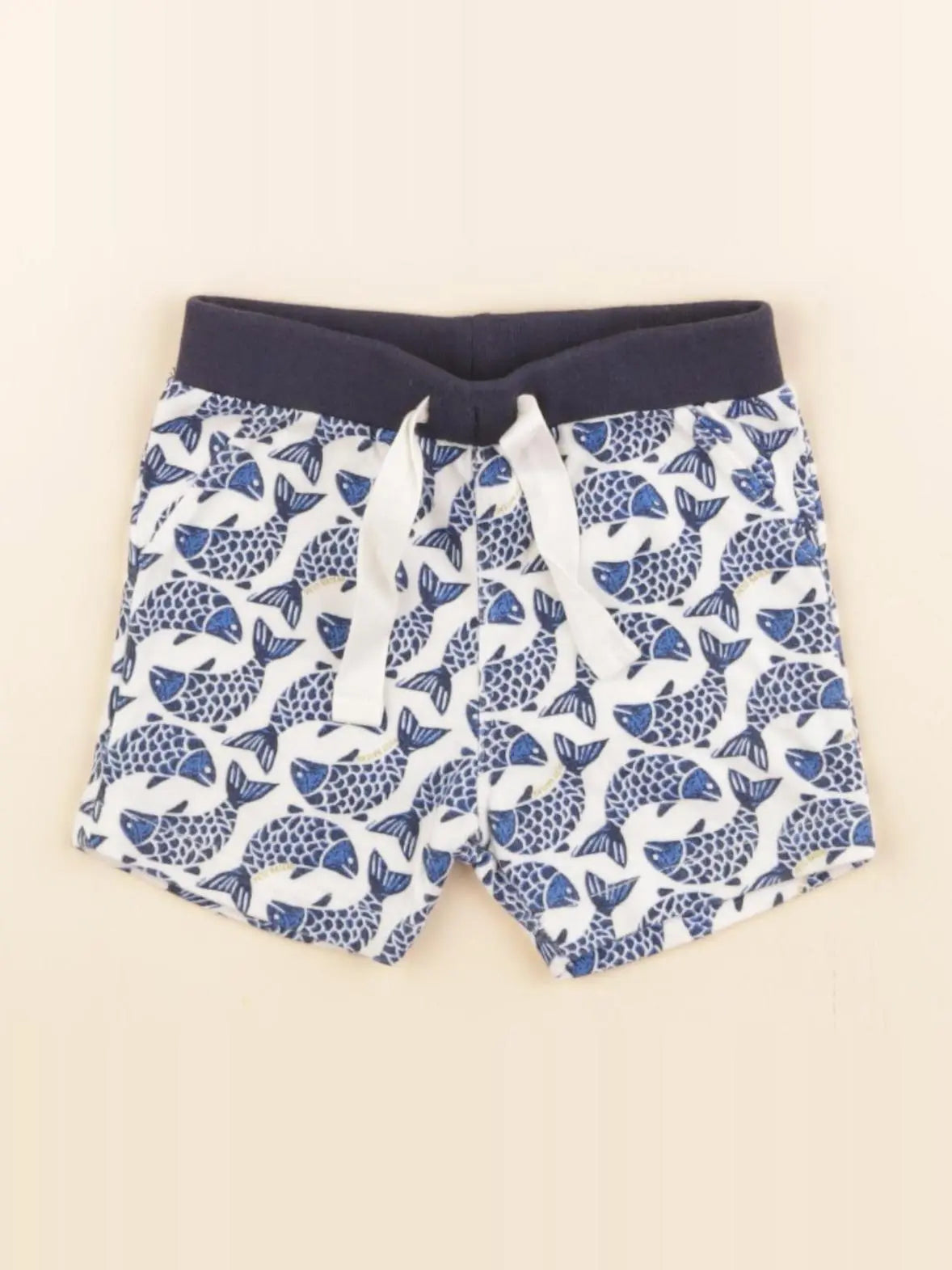 Petit Bateau - short bleu, blanc - 3 mois