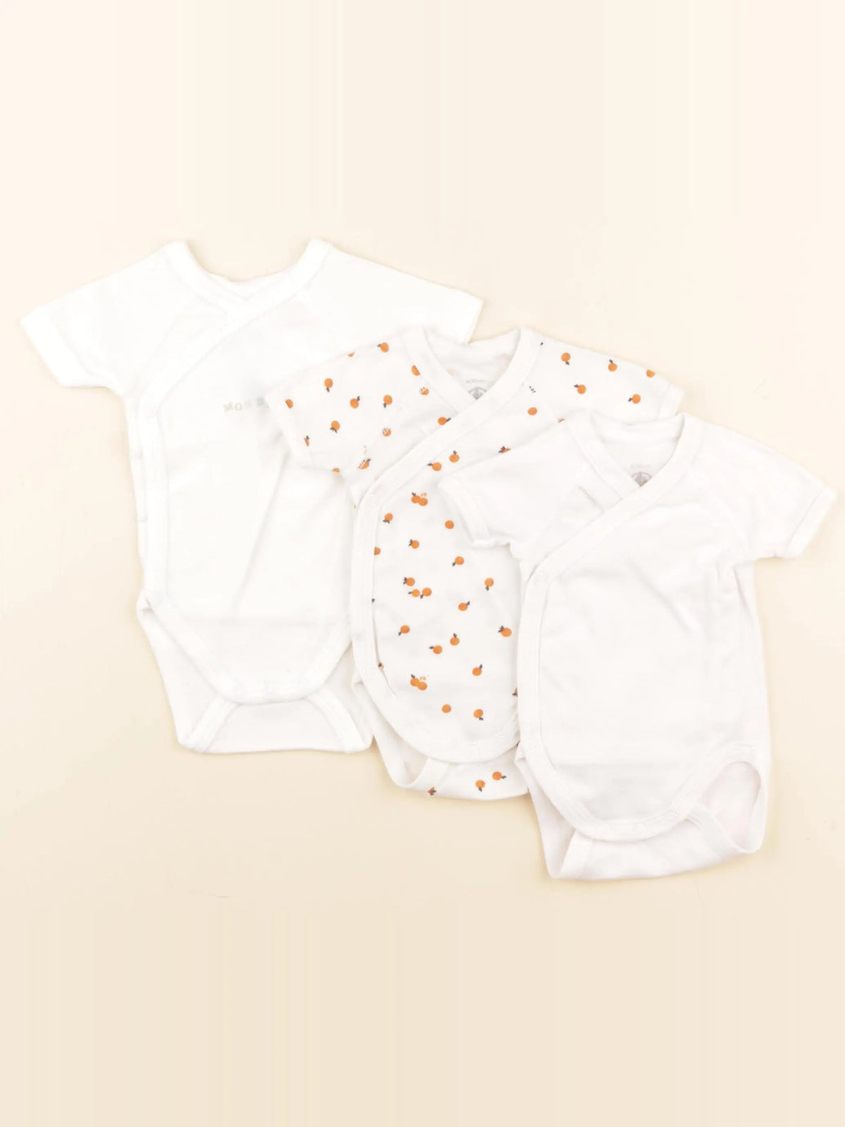Petit Bateau - lot de 3 bodies en coton blanc - 0 mois