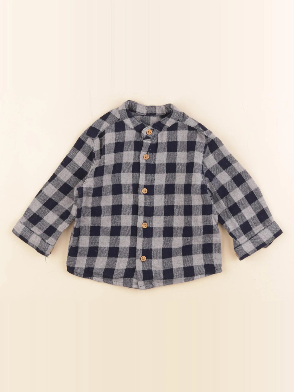 Boutchou - chemise bleu, gris - 6 mois