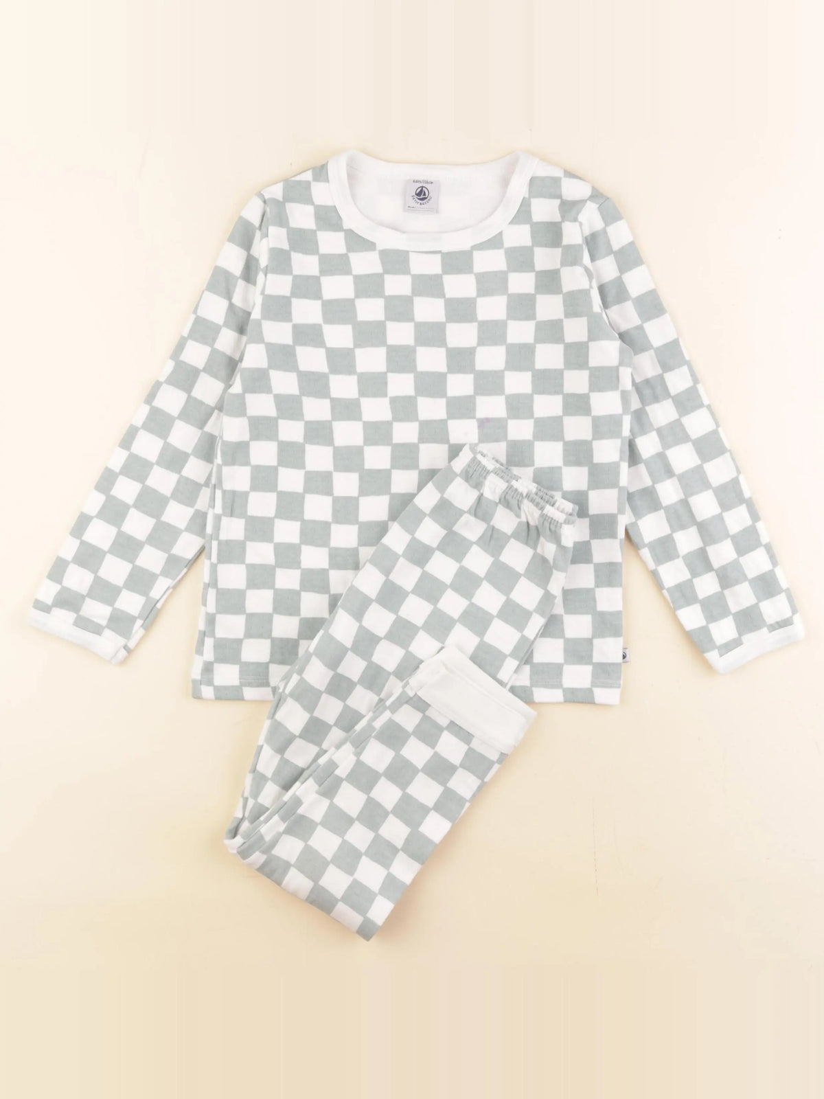 Petit Bateau - pyjama coton blanc, bleu - 6 ans