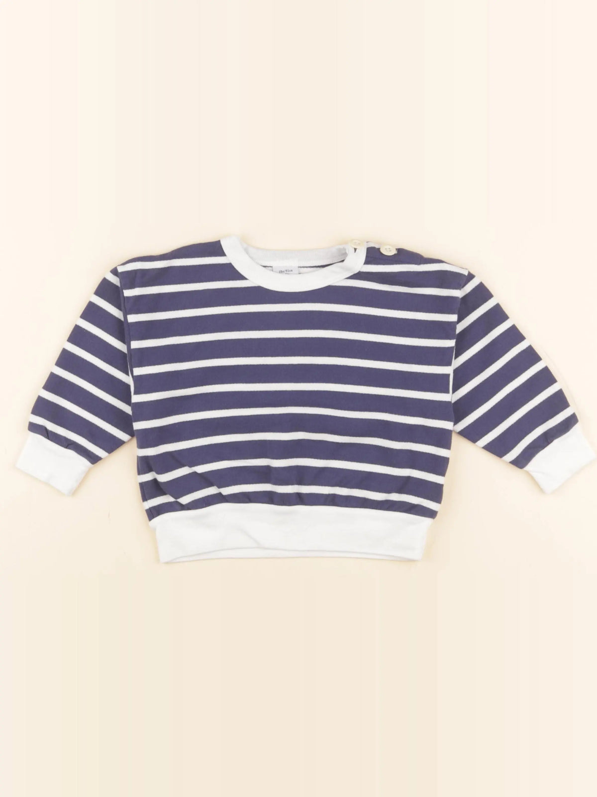 Petit Bateau - sweat blanc, bleu - 18 mois