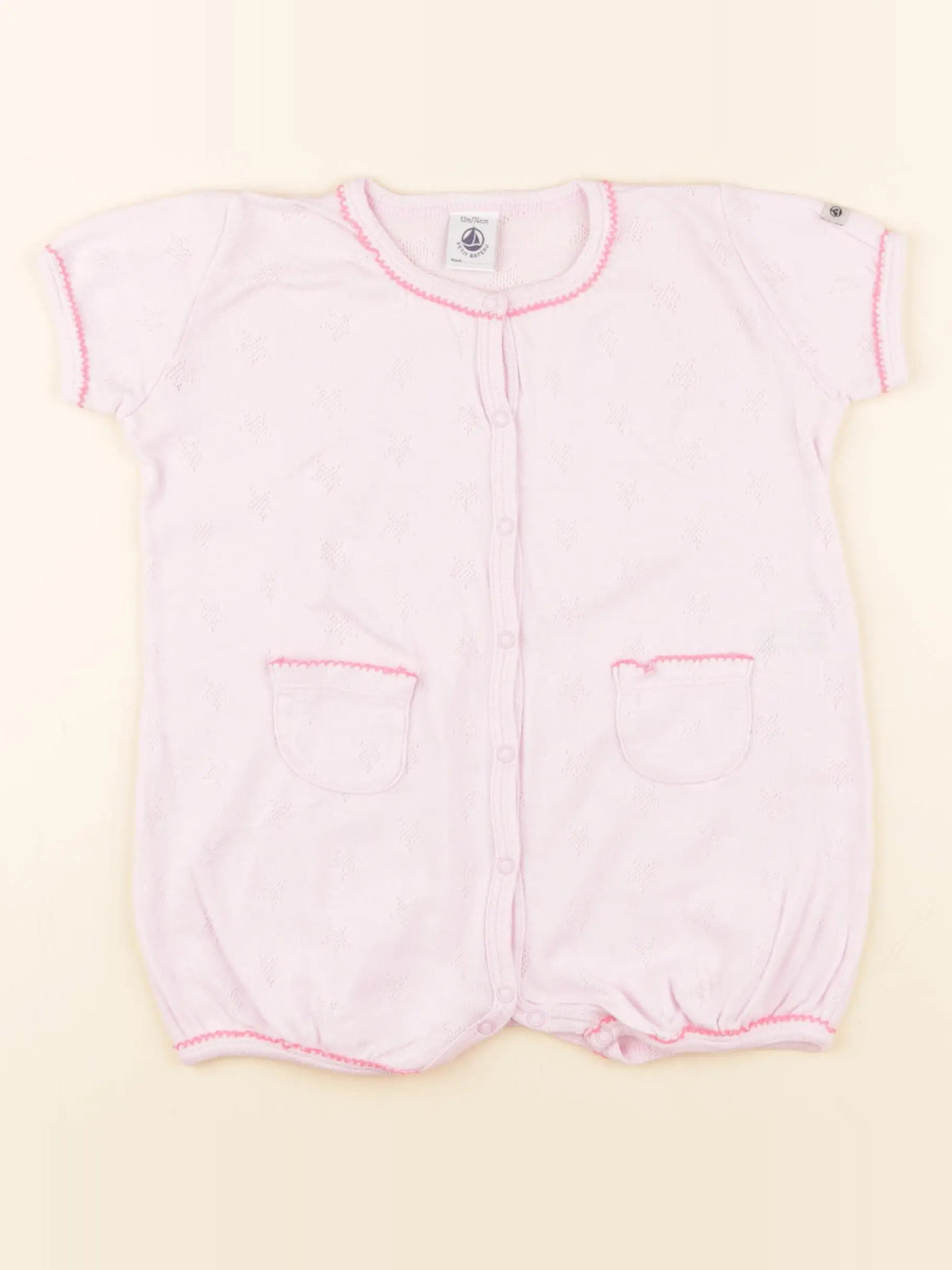 Petit Bateau - pyjama coton rose - 12 mois