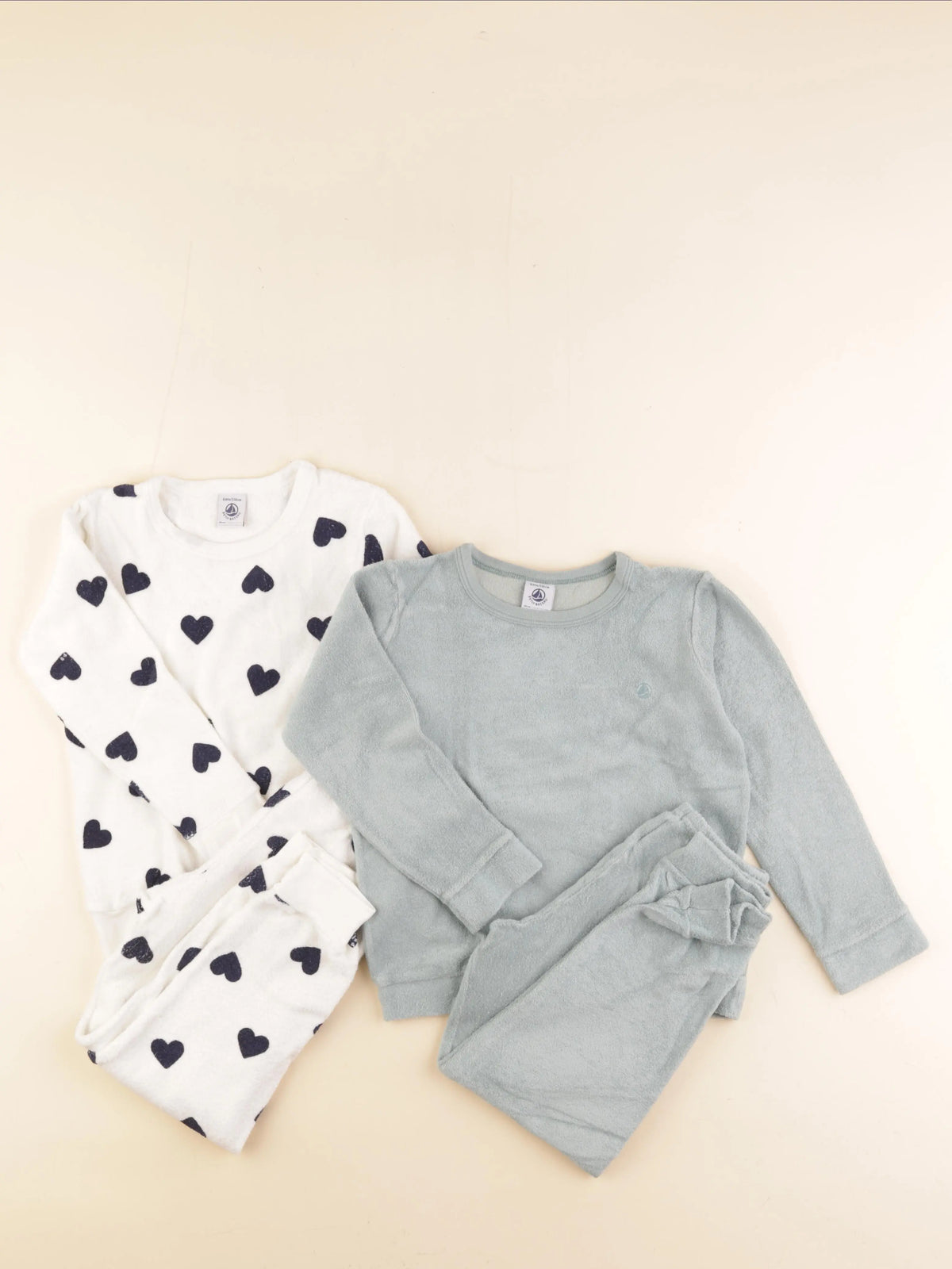Petit Bateau - lot de 2 pyjamas coton bleu, blanc - 6 ans