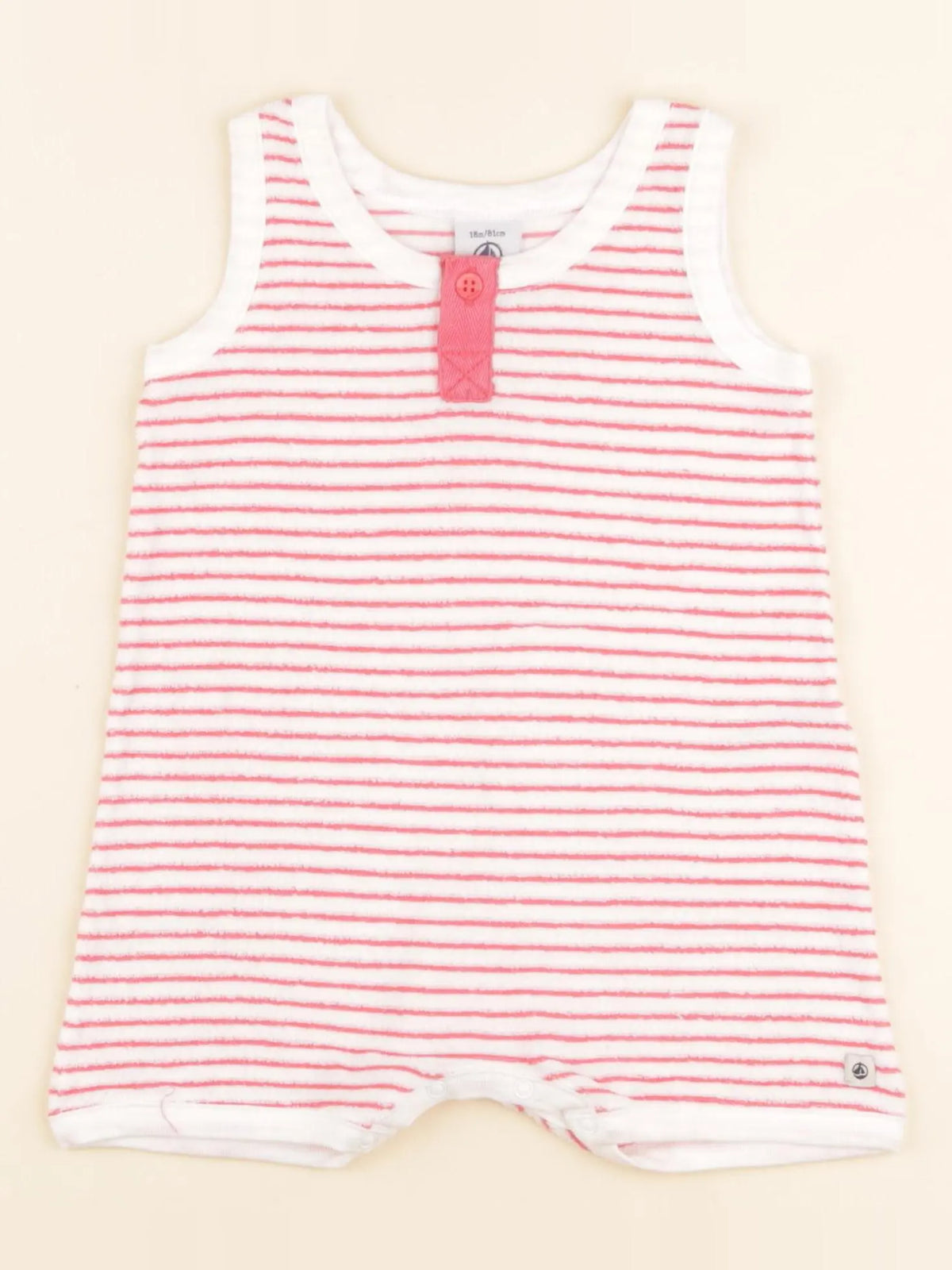 Petit Bateau - combinaison blanc, rose - 18 mois