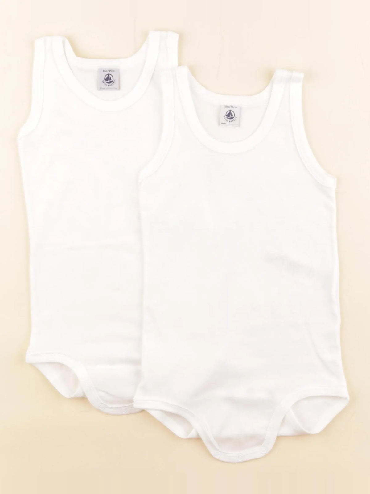 Petit Bateau - lot de 2 bodies en coton blanc - 3 ans