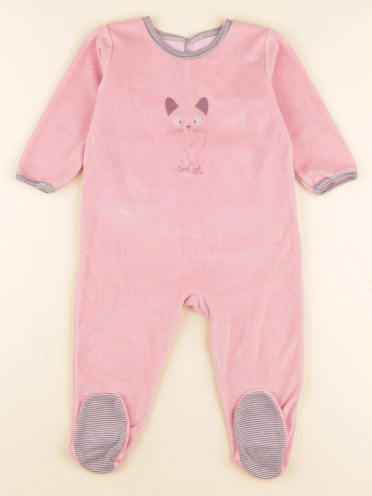 Petit Bateau - pyjama velours rose - 18 mois