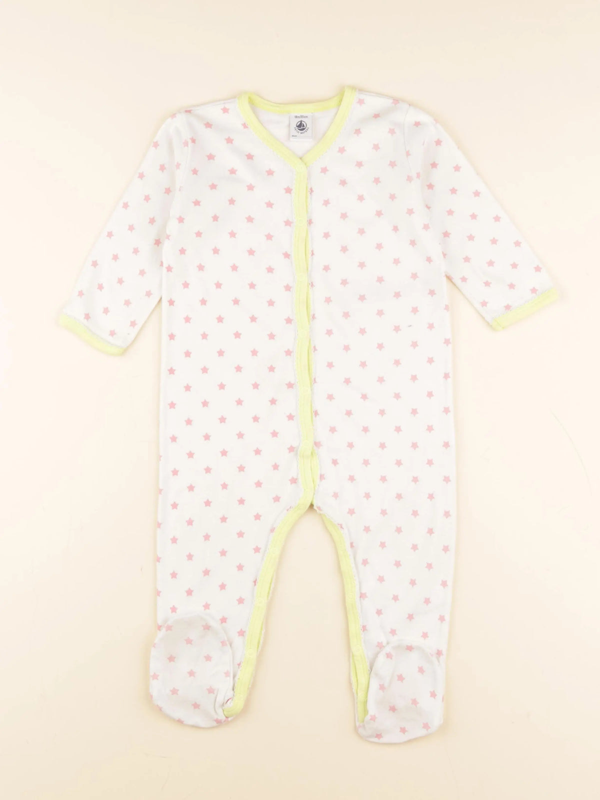 Petit Bateau - pyjama coton beige, jaune - 18 mois