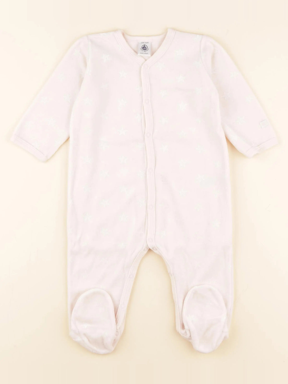 Petit Bateau - pyjama velours rose - 12 mois
