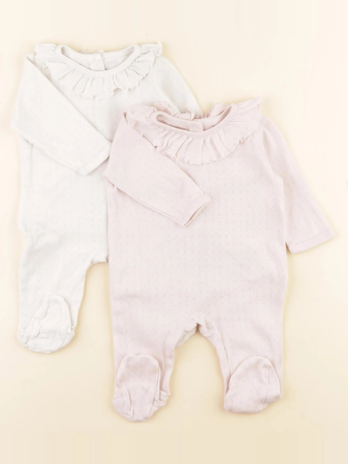 Vertbaudet - lot de 2 pyjamas coton rose - 3 mois