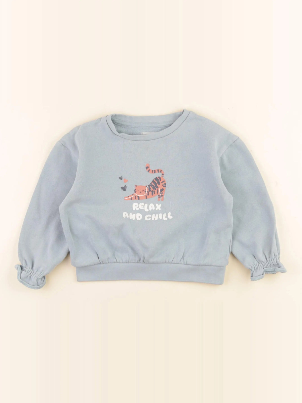 Vertbaudet - sweat bleu, argent - 3 ans