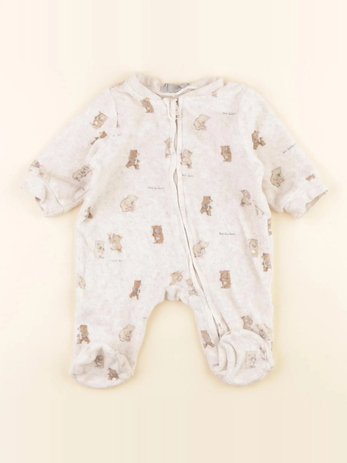 Boutchou - pyjama velours beige - 1 mois