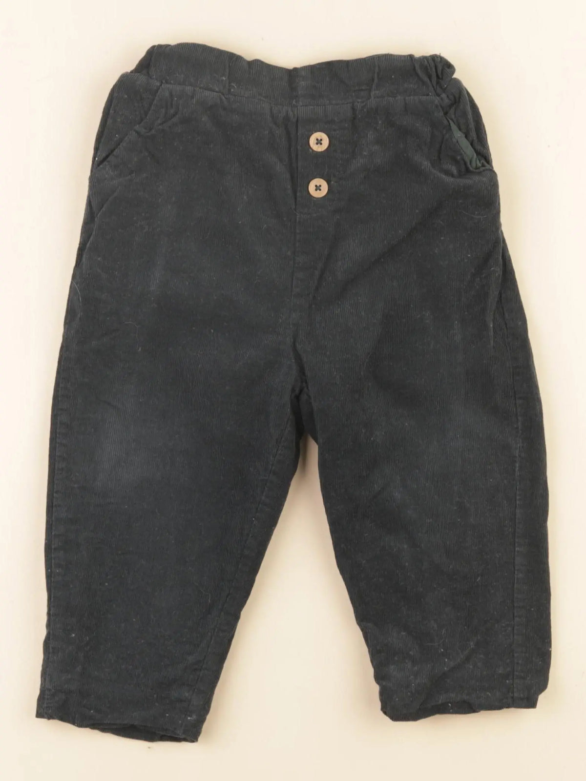 Vertbaudet - pantalon doublé vert - 18 mois