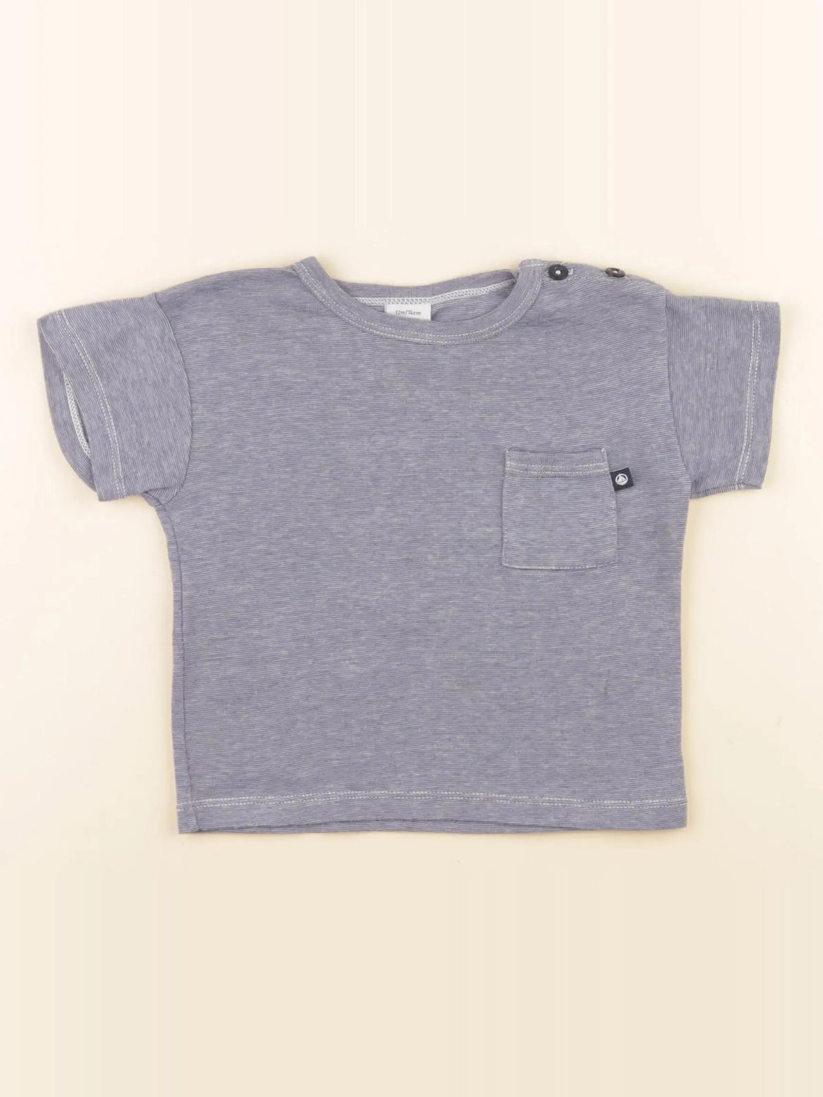 Petit Bateau - tee-shirt bleu - 12 mois