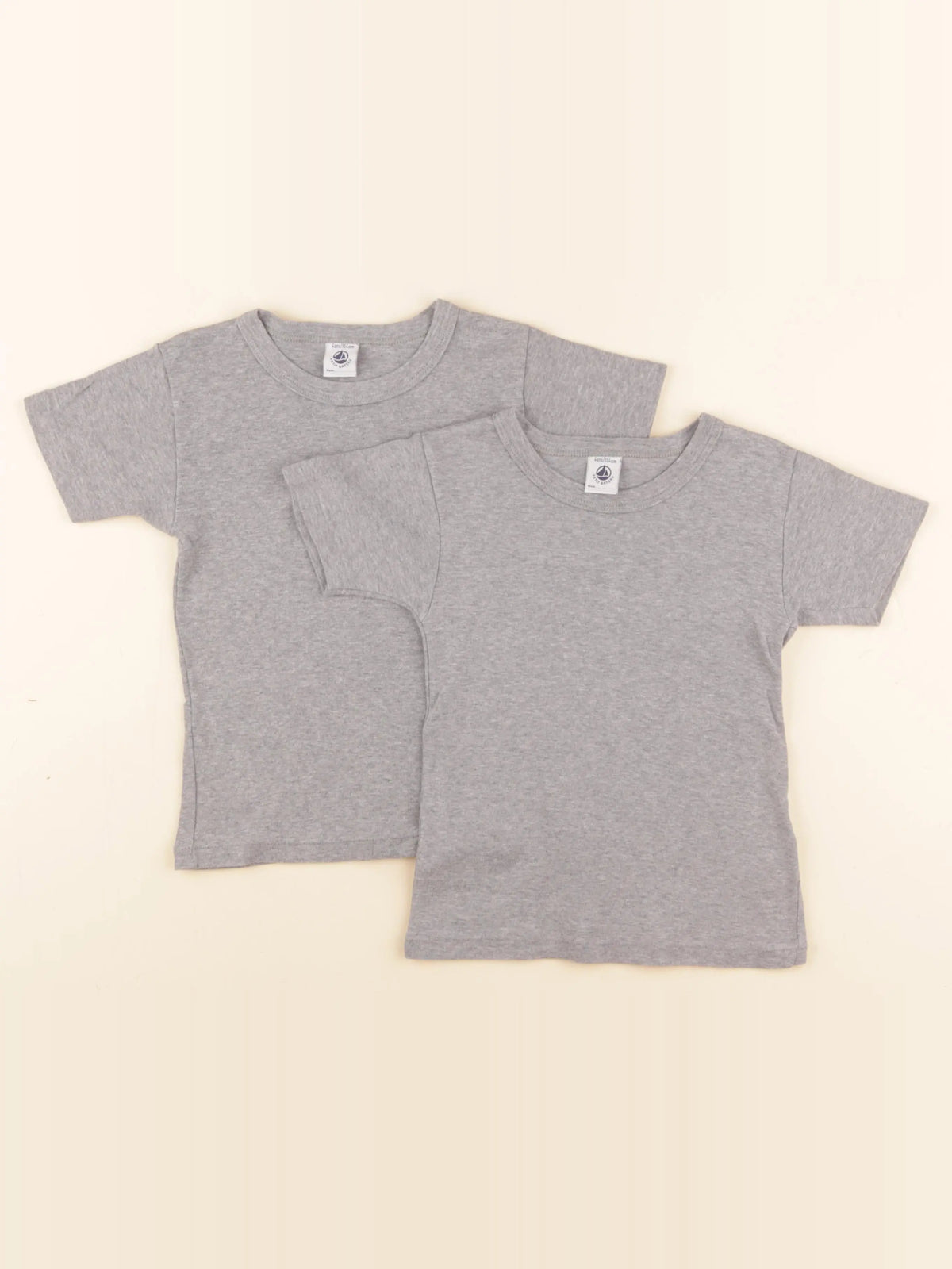 Petit Bateau - lot de 2 maillots de corps gris - 4 ans