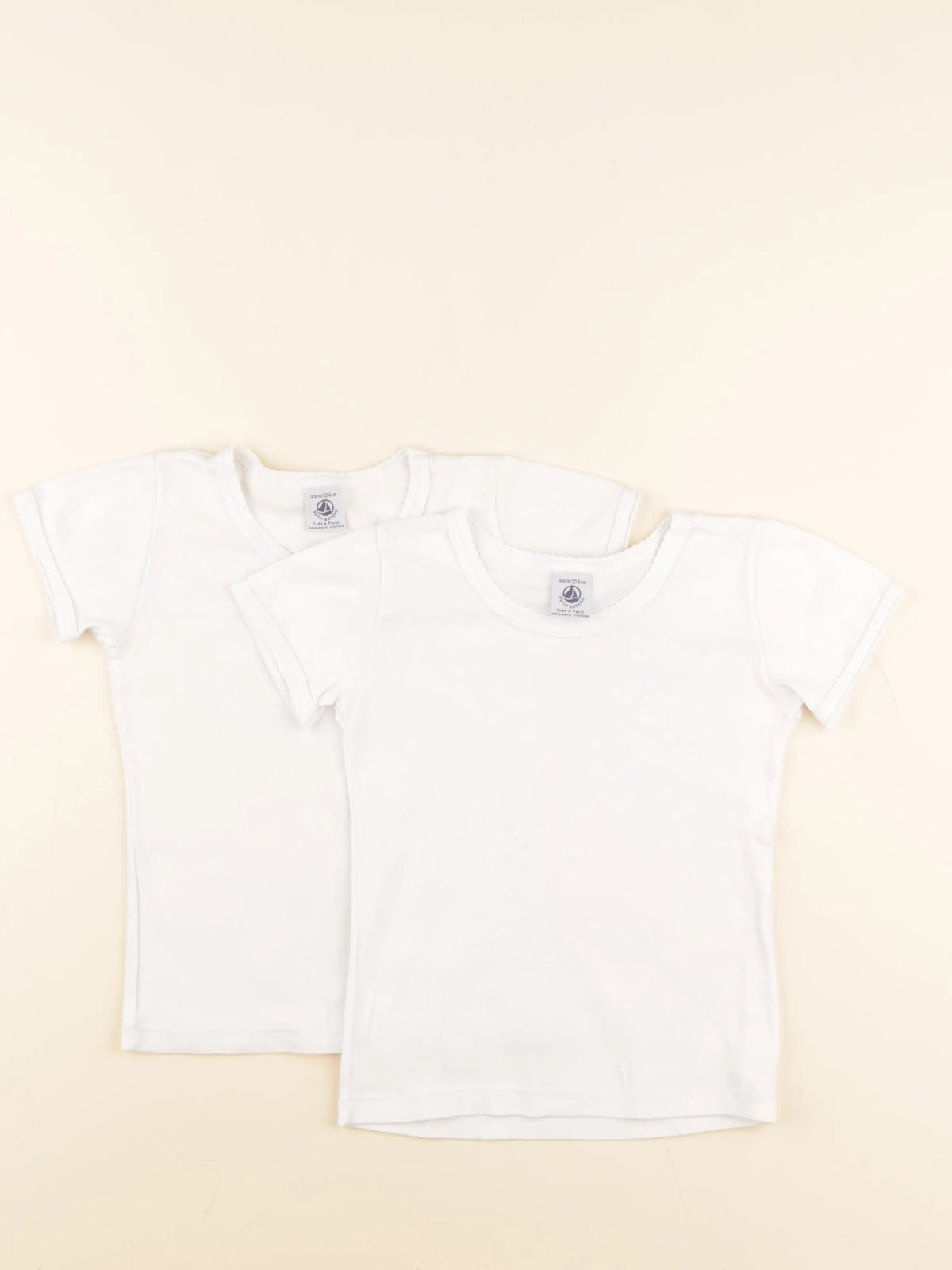 Petit Bateau - lot de 2 maillots de corps blanc - 4 ans