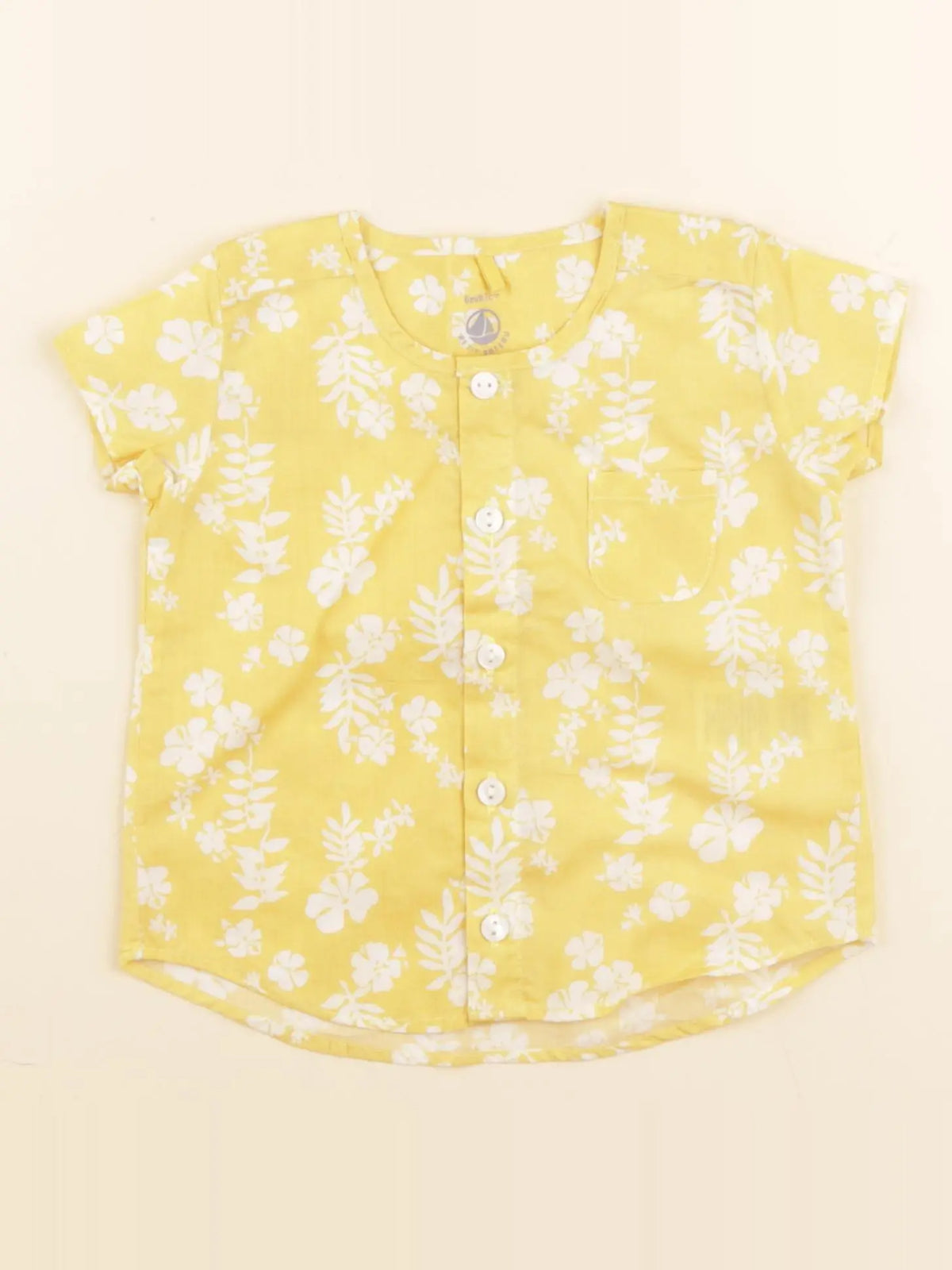 Petit Bateau - chemise jaune - 6 mois