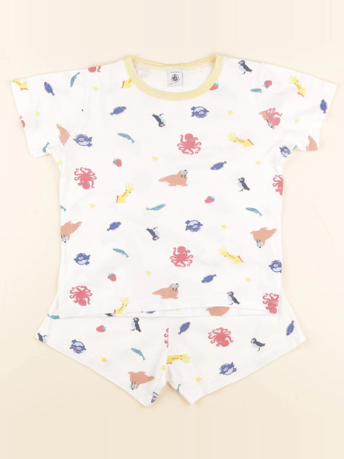 Petit Bateau - pyjama coton blanc - 6 ans