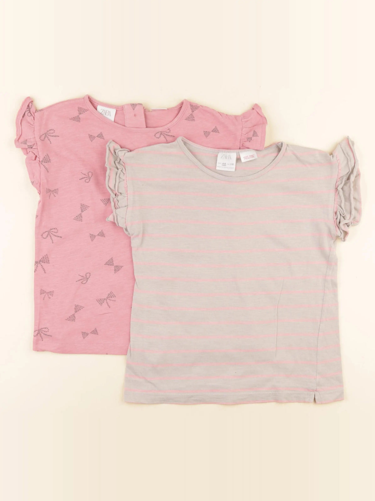 Zara - lot de 2 tee-shirts rose - 4/5 ans