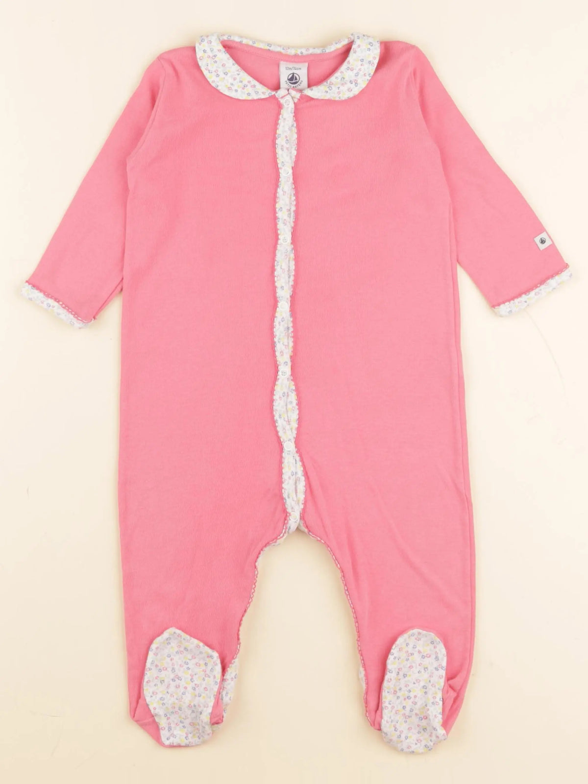 Petit Bateau - pyjama coton rose - 12 mois
