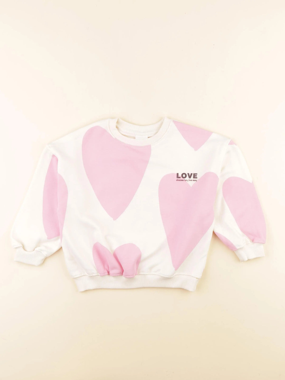 Zara - sweat beige, rose - 4 ans