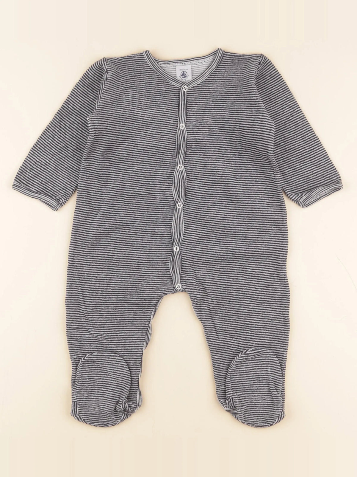 Petit Bateau - pyjama velours bleu - 18 mois