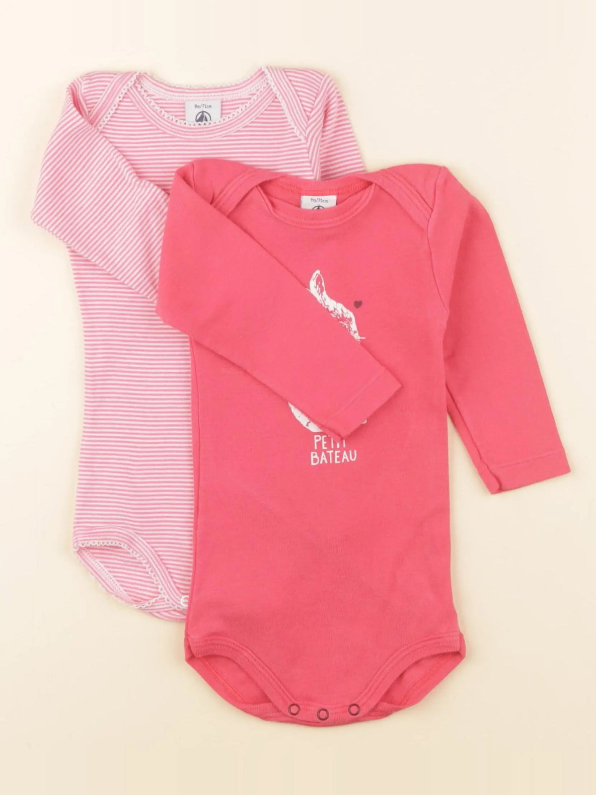 Petit Bateau - body rose - 9 mois