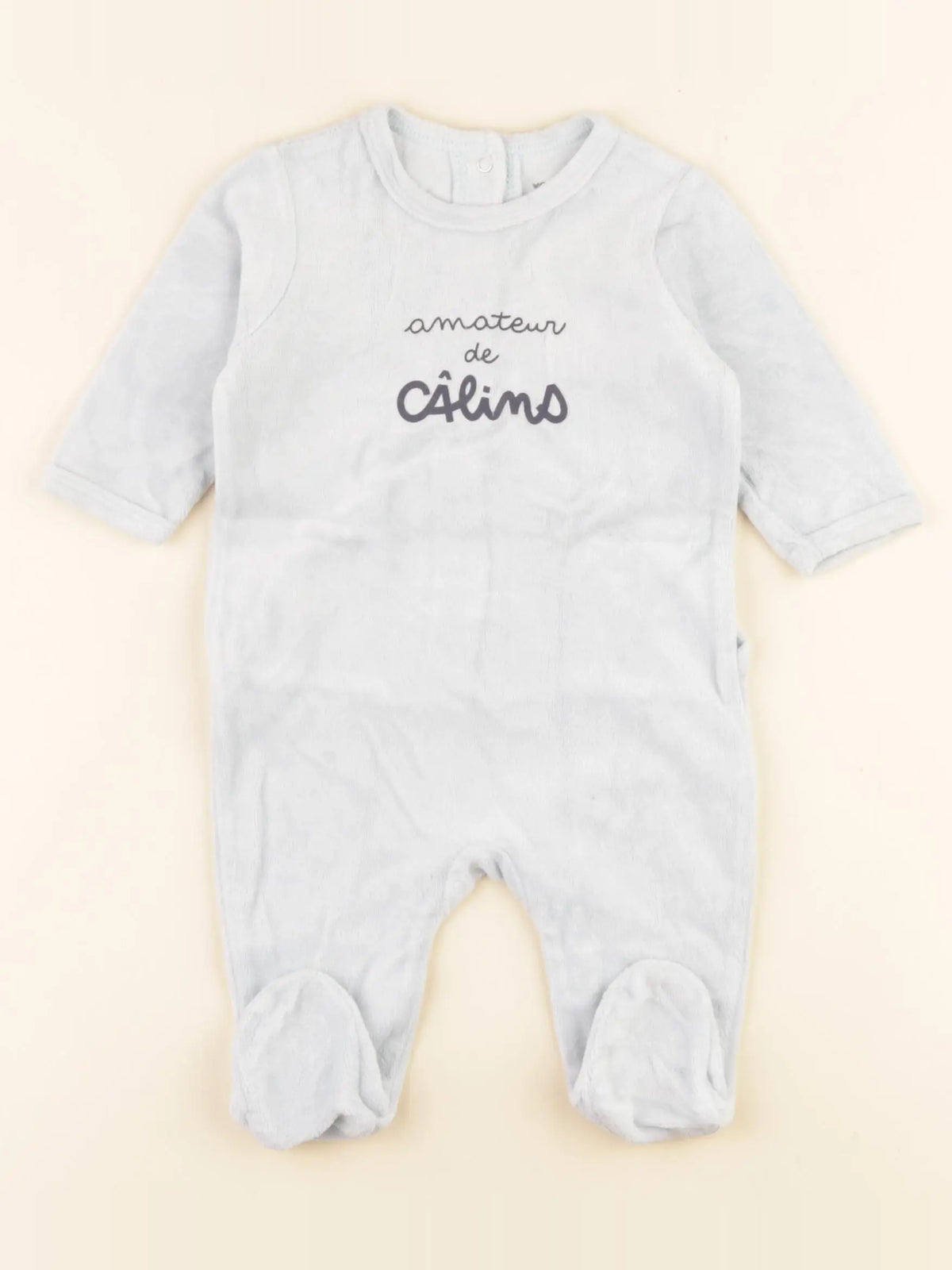 Vertbaudet - pyjama velours bleu - 3 mois