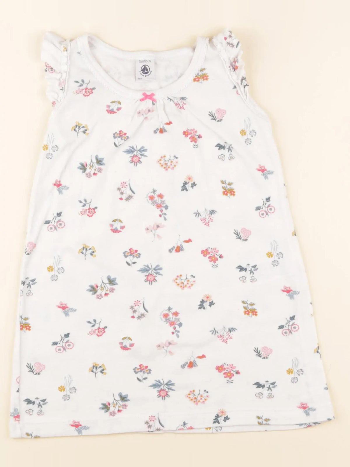 Petit Bateau - chemise de nuit coton blanc - 3 ans