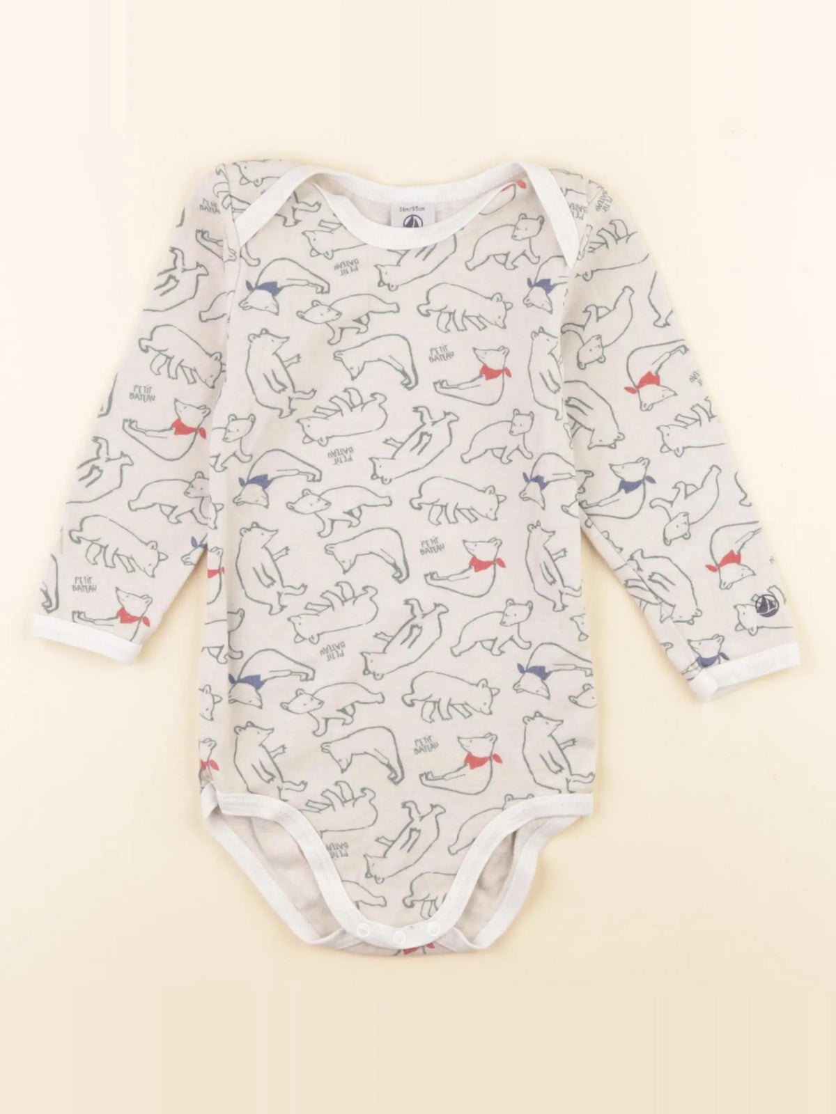 Petit Bateau - body gris - 36 mois