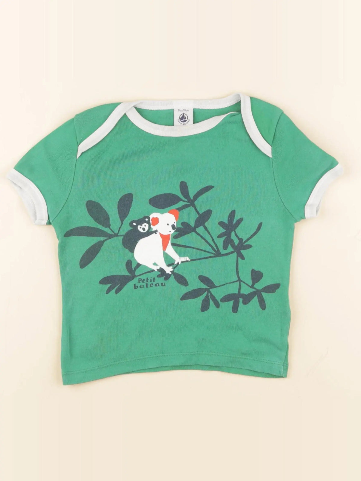 Petit Bateau - tee-shirt vert - 2 ans