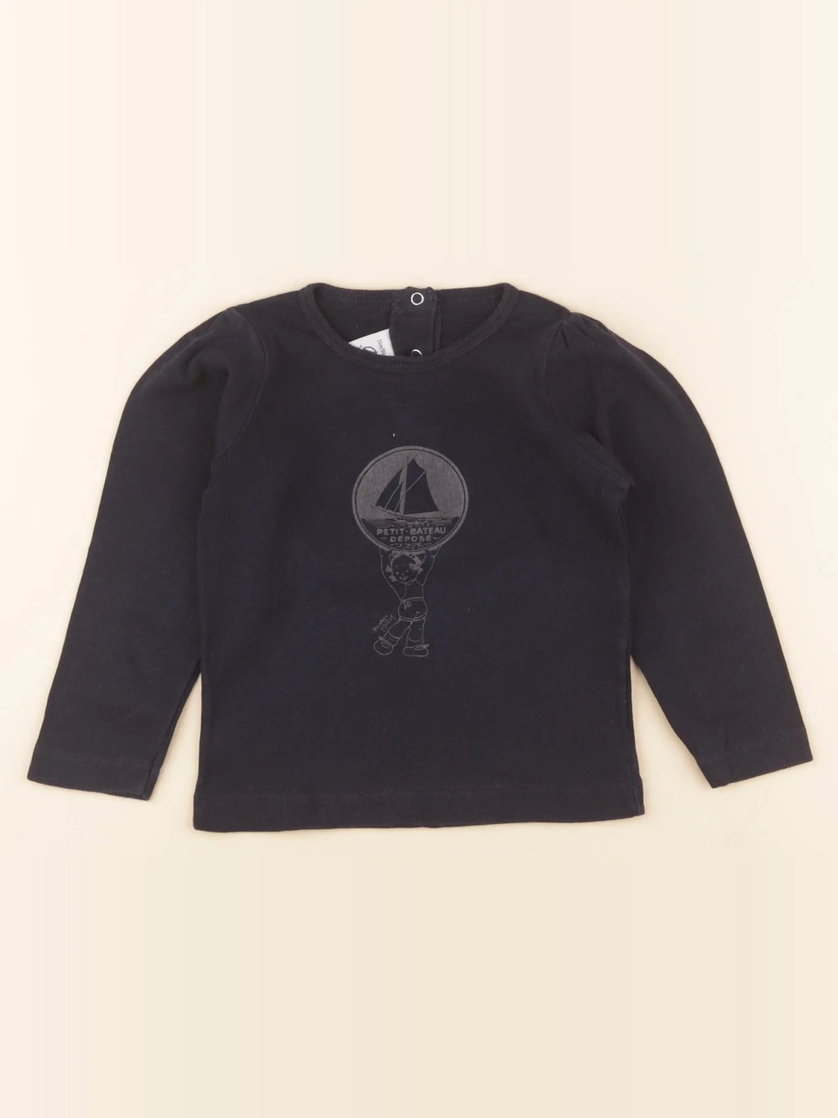 Petit Bateau - tee-shirt bleu - 2 ans