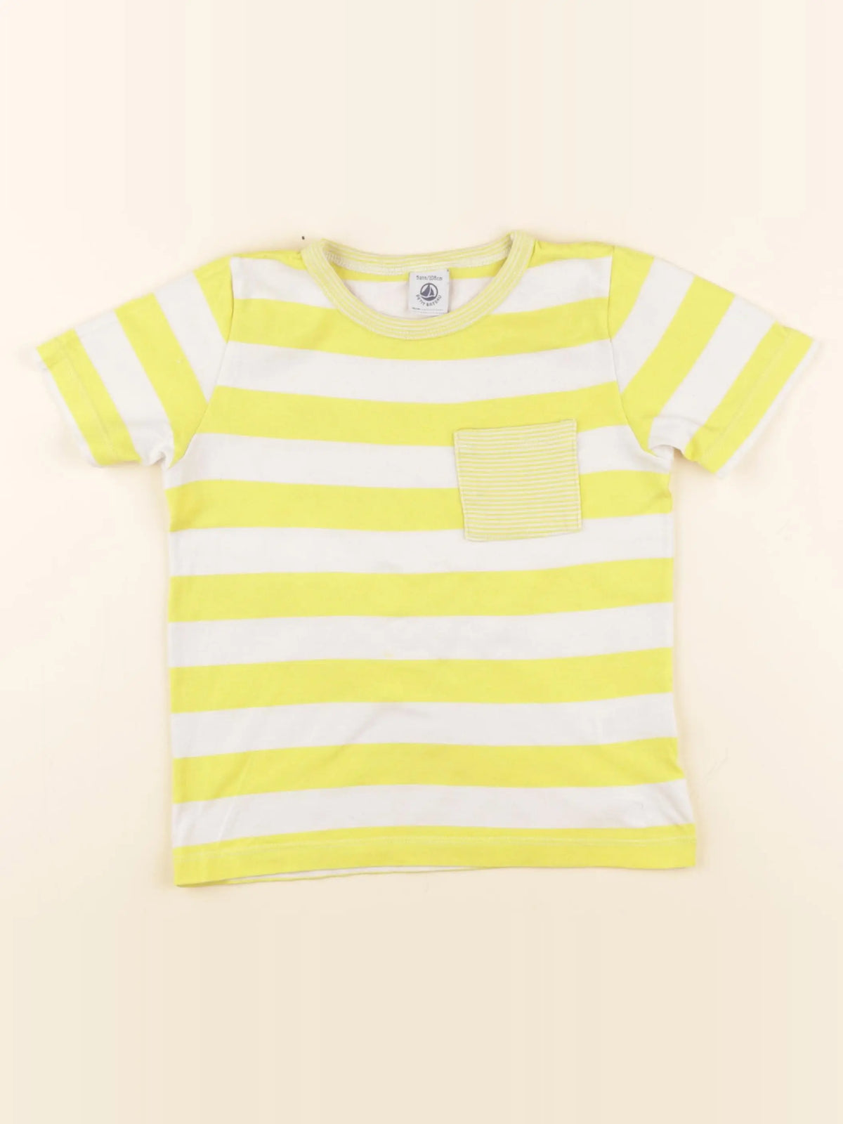 Petit Bateau - tee-shirt blanc, jaune - 5 ans