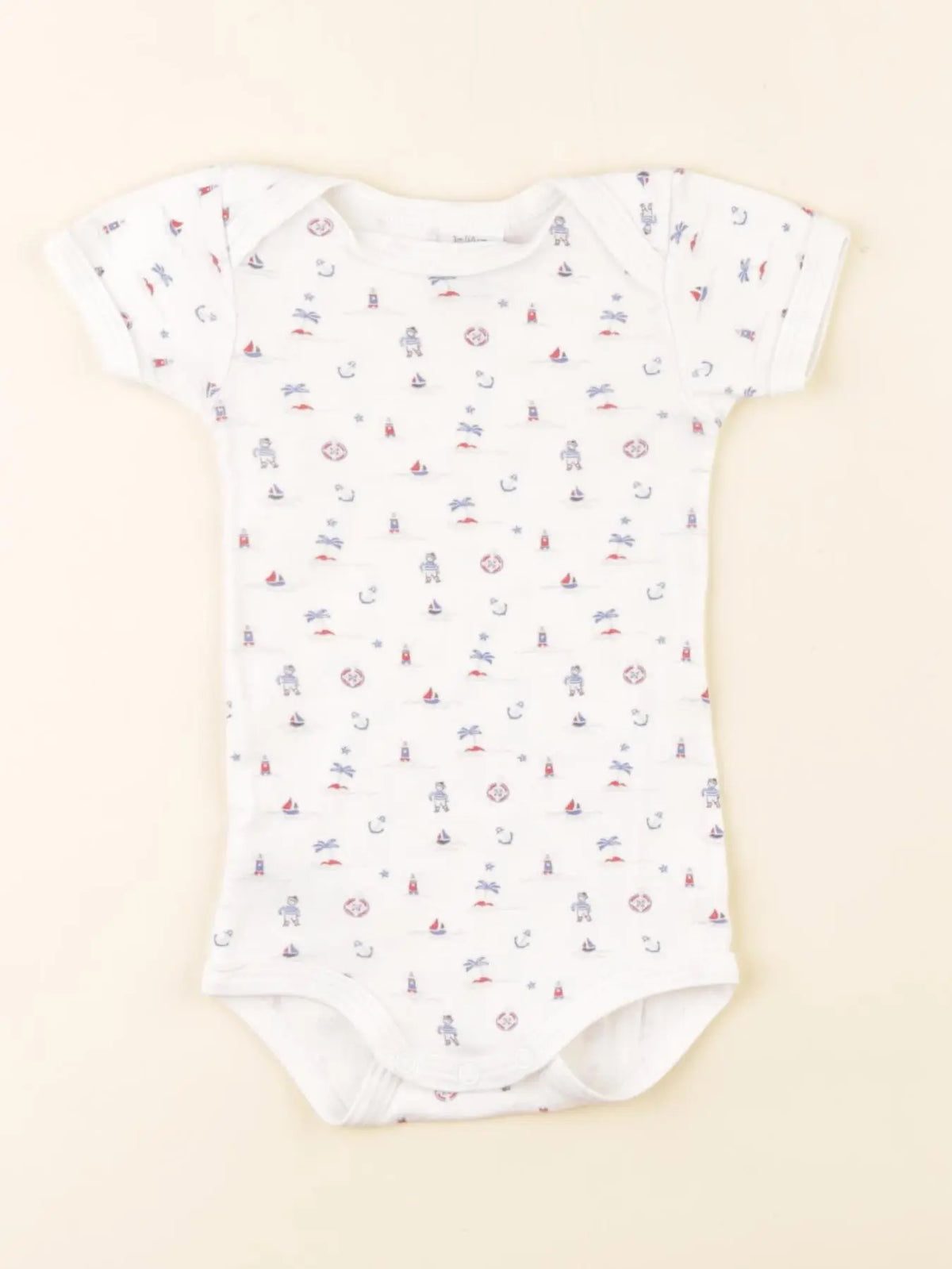 Petit Bateau - body blanc, bleu - 3 mois