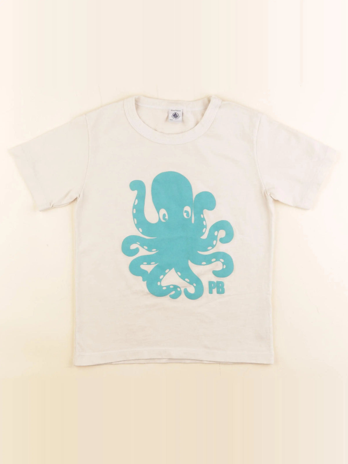 Petit Bateau - tee-shirt beige, bleu - 10 ans