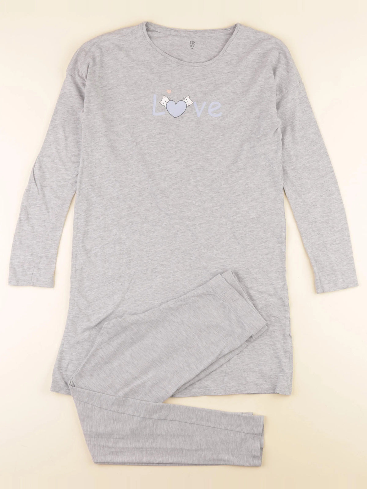La Redoute - pyjama coton gris - 12 ans