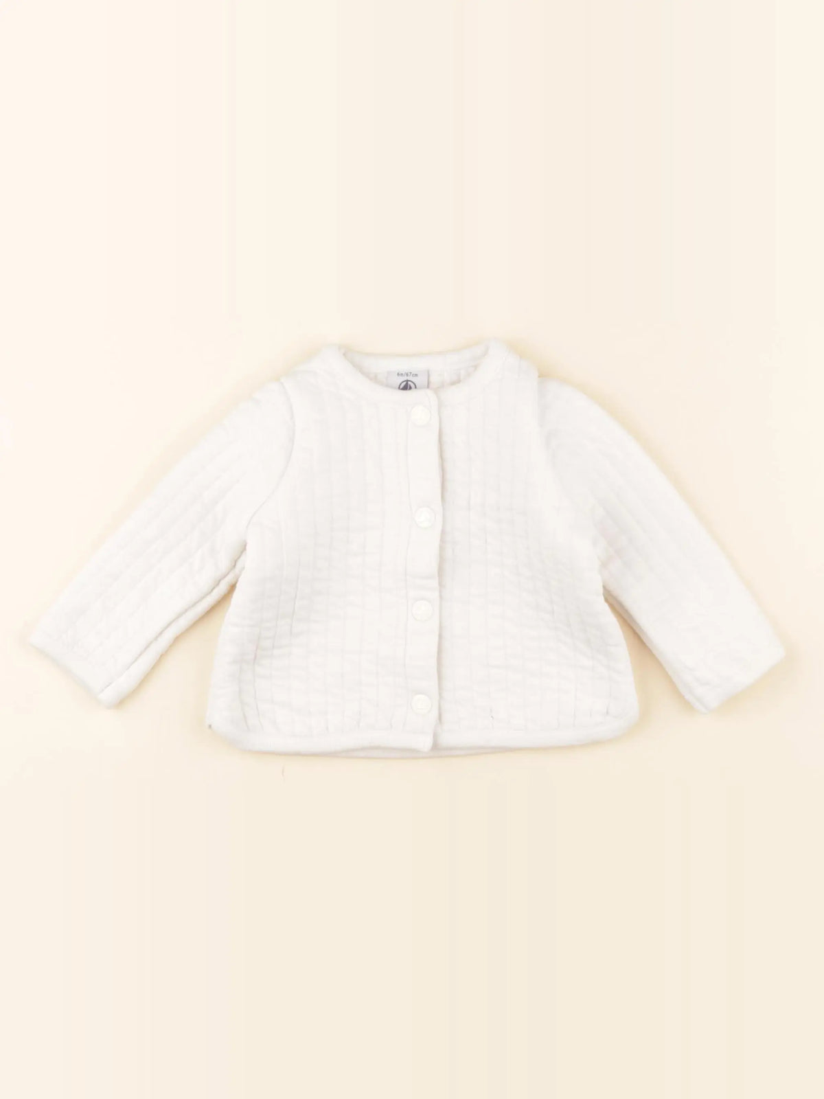 Petit Bateau - sweat blanc - 6 mois