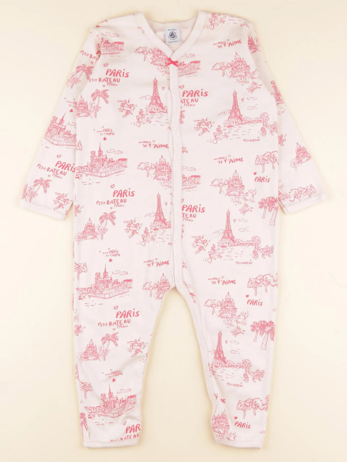 Petit Bateau - pyjama coton rose - 36 mois