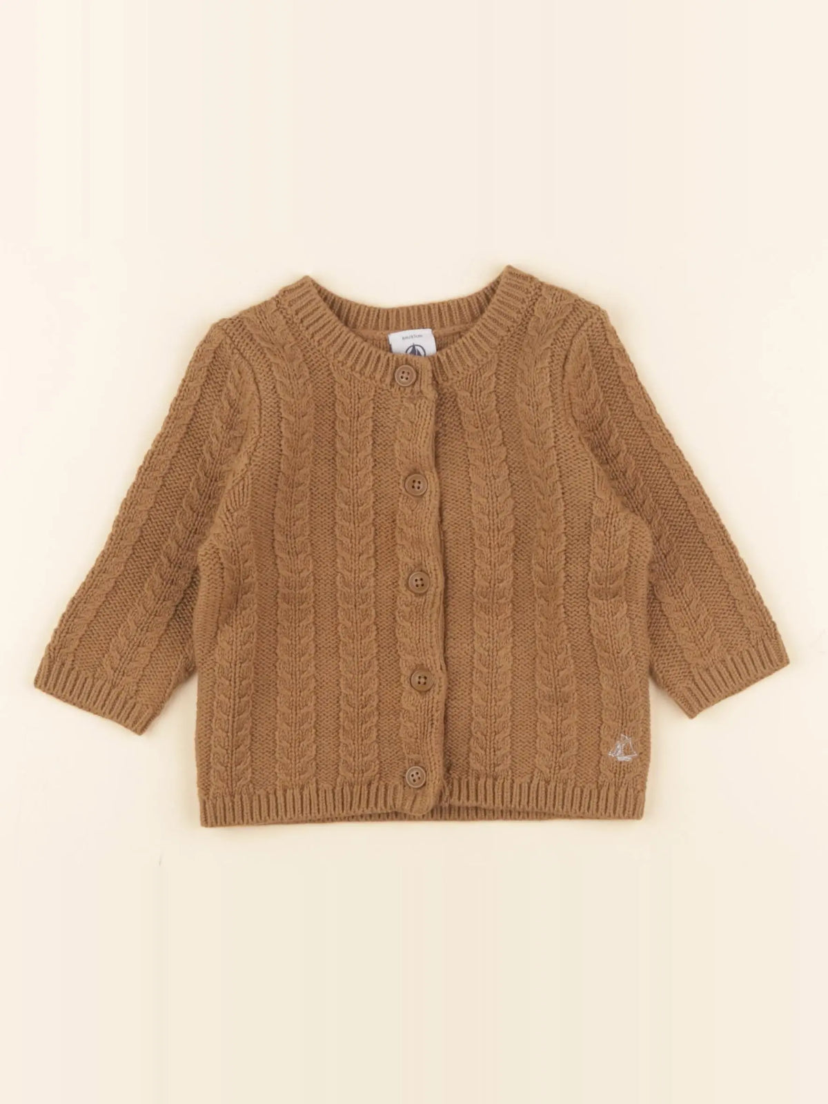 Petit Bateau - gilet marron - 6 mois