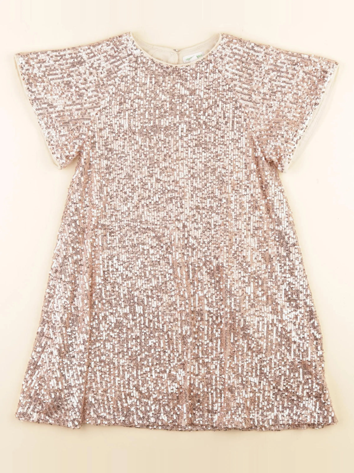 Vertbaudet - robe beige, bronze - 7 ans