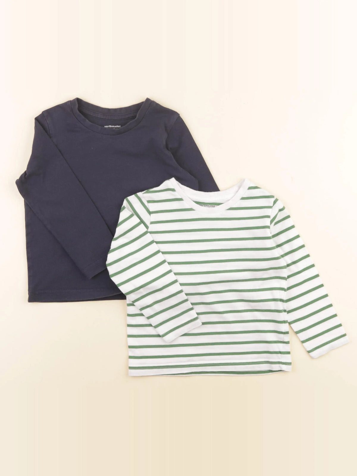 Vertbaudet - lot de 2 tee-shirts bleu, vert - 3 ans